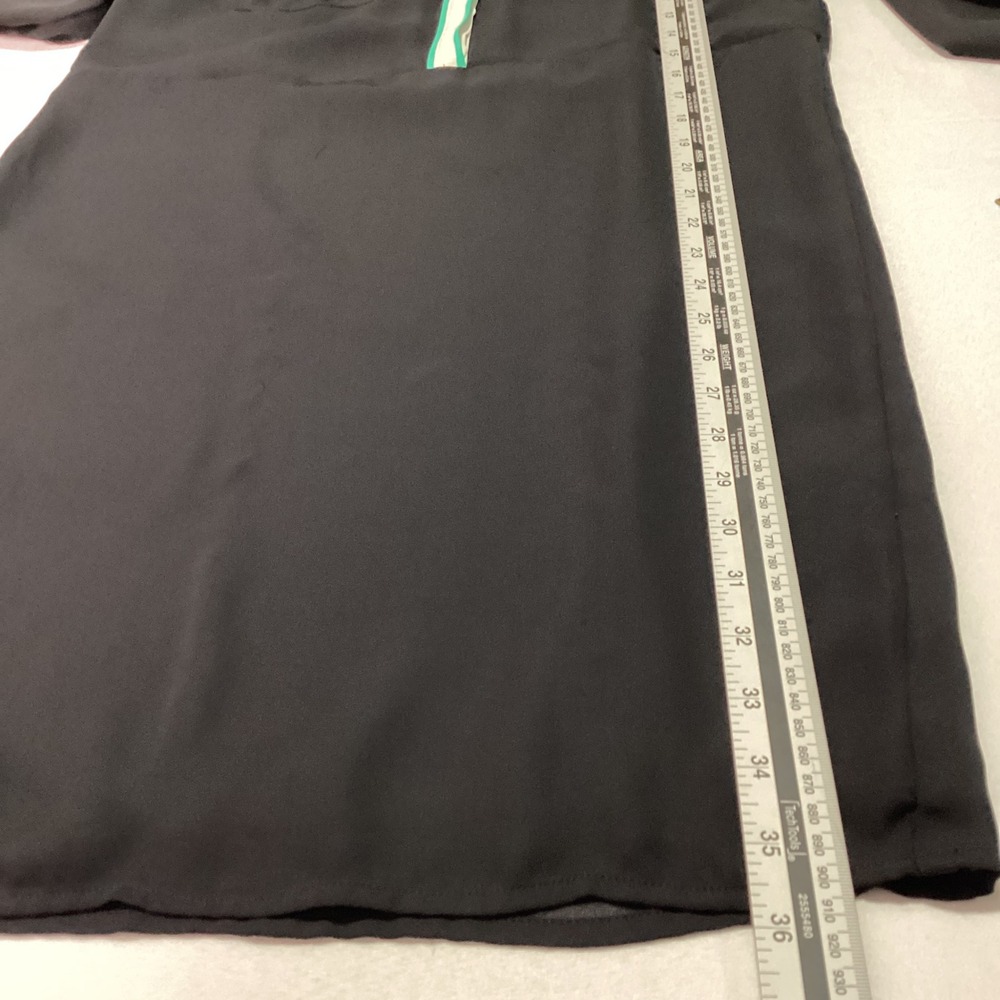 Worthington Shift Dress Womens Size 6 Black White Contrast Collar Preppy Mod - Picture 7 of 9